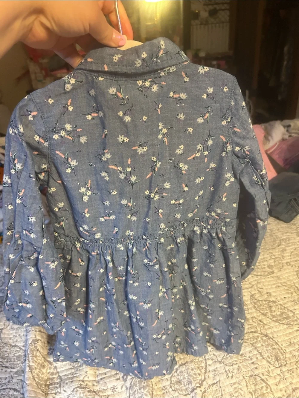 The Children's Place Blue Floral Shirt Dress